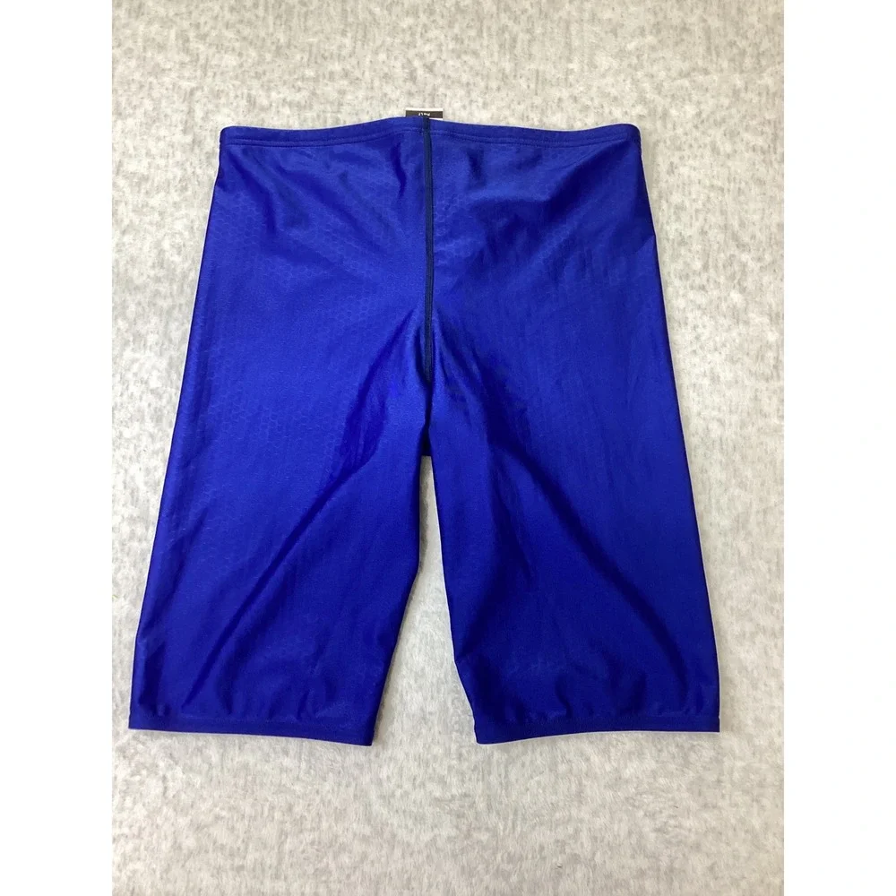 Speedo Pro LT Mens Jammer Swim Trunks Blue Hexagon Pattern Size 36 Training NWOT